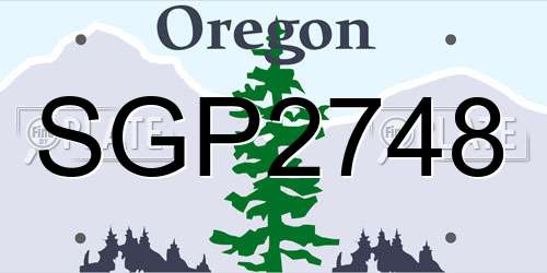 SGP2748 Oregon License Plate