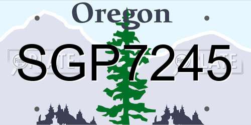SGP7245 Oregon License Plate