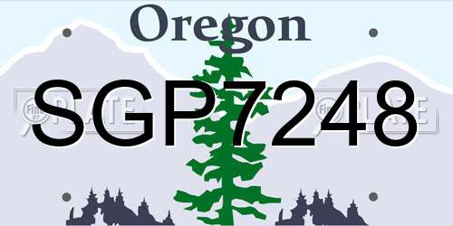 SGP7248 Oregon License Plate