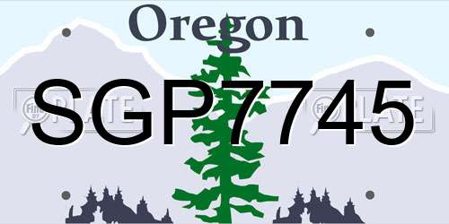 SGP7745 Oregon License Plate