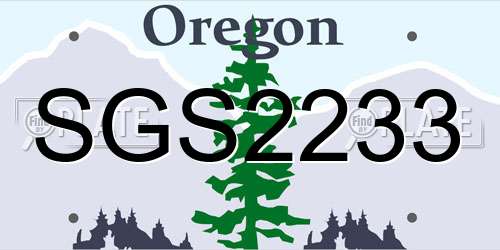 SGS2233 Oregon License Plate