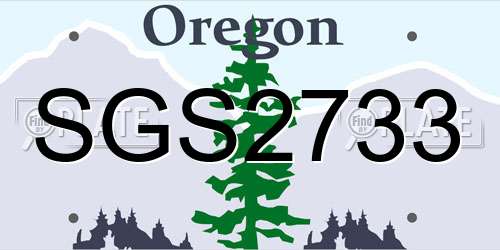 SGS2733 Oregon License Plate