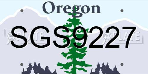 SGS9227 Oregon License Plate