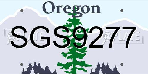 SGS9277 Oregon License Plate