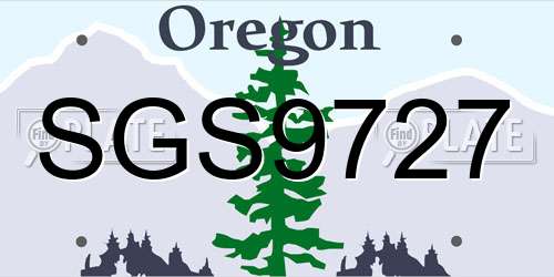 SGS9727 Oregon License Plate