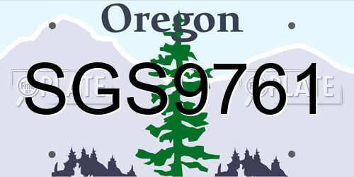 SGS9761 Oregon License Plate