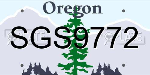 SGS9772 Oregon License Plate