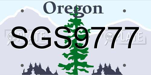 SGS9777 Oregon License Plate