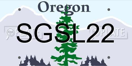 SGSL22 Oregon License Plate