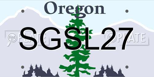 SGSL27 Oregon License Plate