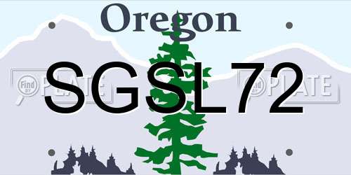SGSL72 Oregon License Plate
