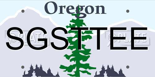 SGSTTEE Oregon License Plate