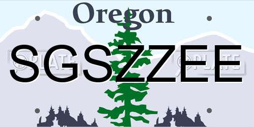 SGSZZEE Oregon License Plate