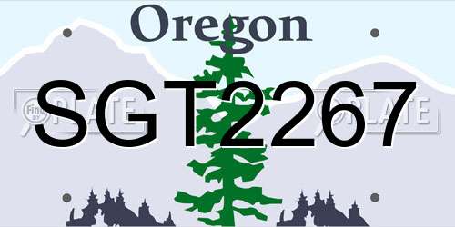SGT2267 Oregon License Plate