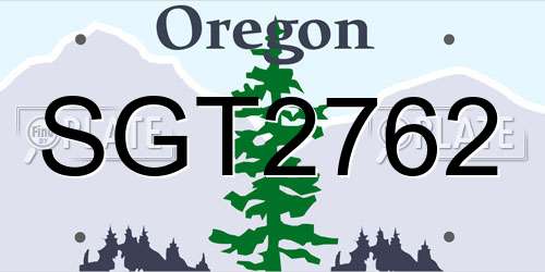 SGT2762 Oregon License Plate