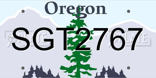 SGT2767 Oregon License Plate