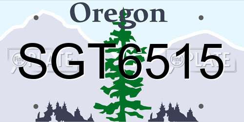 SGT6515 Oregon License Plate