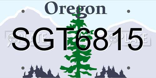 SGT6815 Oregon License Plate