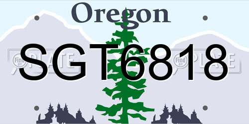 SGT6818 Oregon License Plate