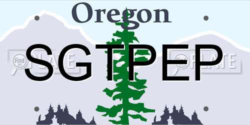 SGTPEP Oregon License Plate