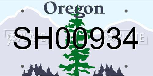 SH00934 Oregon License Plate