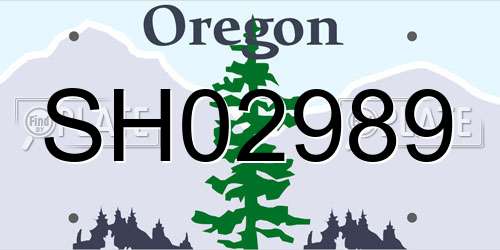 SH02989 Oregon License Plate