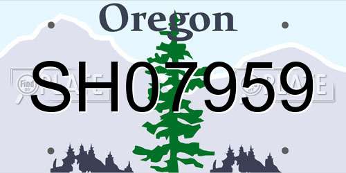 SH07959 Oregon License Plate