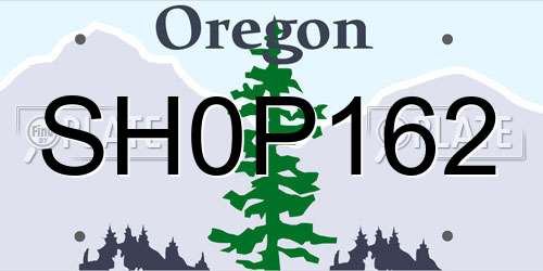 SH0P162 Oregon License Plate