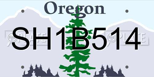 SH1B514 Oregon License Plate