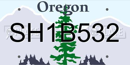 SH1B532 Oregon License Plate