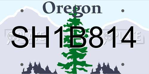 SH1B814 Oregon License Plate