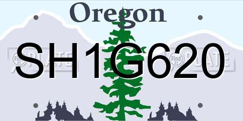 SH1G620 Oregon License Plate