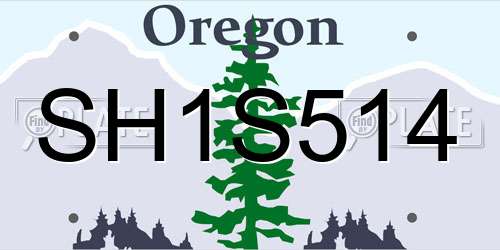 SH1S514 Oregon License Plate