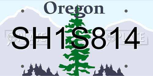 SH1S814 Oregon License Plate