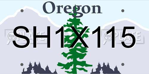SH1X115 Oregon License Plate