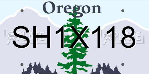 SH1X118 Oregon License Plate