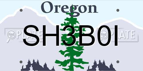SH3B0I Oregon License Plate