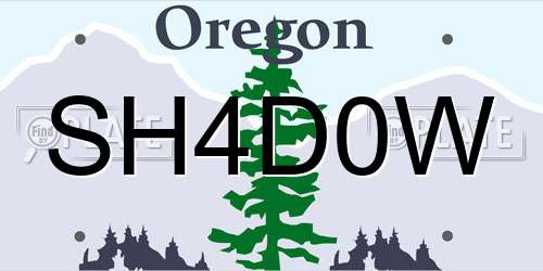 SH4D0W Oregon License Plate