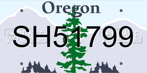 SH51799 Oregon License Plate