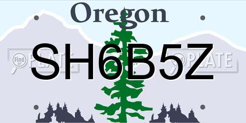 SH6B5Z Oregon License Plate