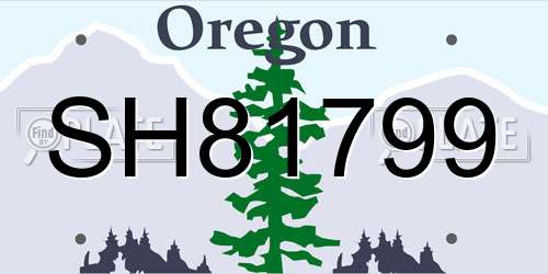SH81799 Oregon License Plate