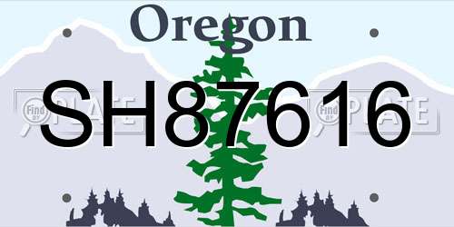 SH87616 Oregon License Plate