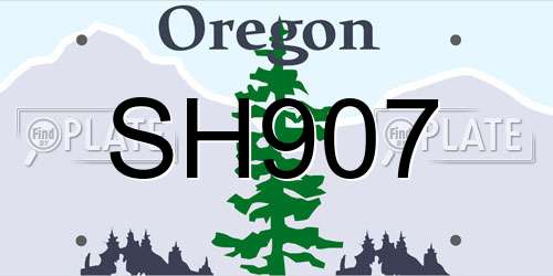 SH907 Oregon License Plate