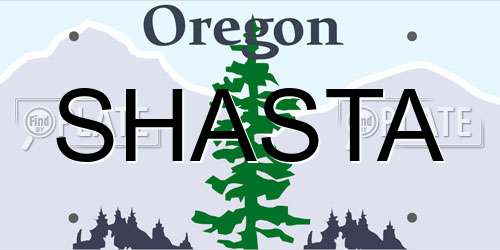 SHASTA Oregon License Plate
