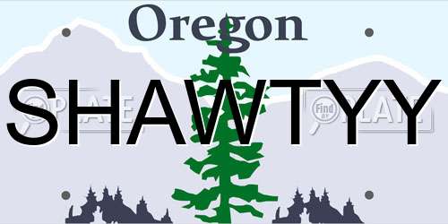 SHAWTYY Oregon License Plate