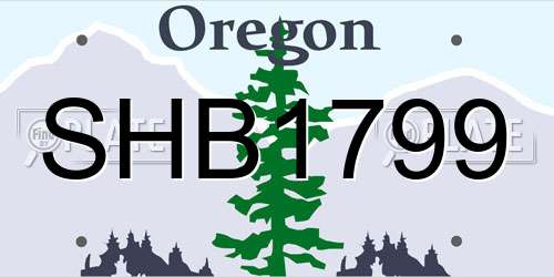 SHB1799 Oregon License Plate