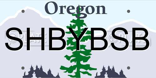 SHBYBSB Oregon License Plate