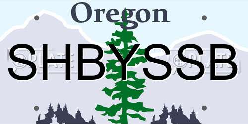 SHBYSSB Oregon License Plate