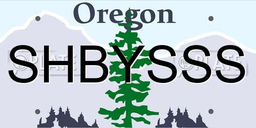 SHBYSSS Oregon License Plate
