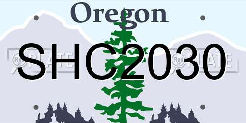 SHC2030 Oregon License Plate